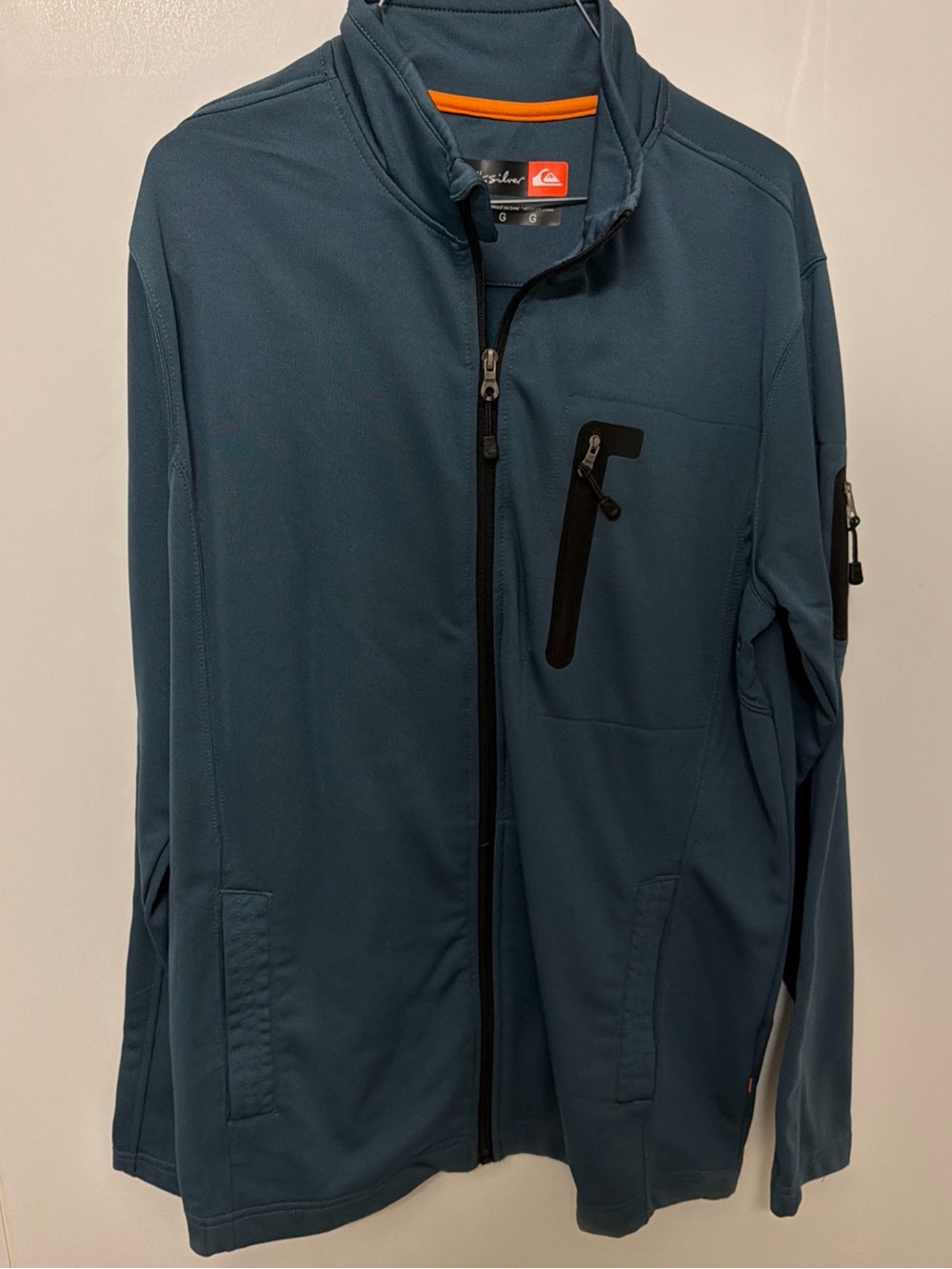 Quiksilver Men's Teal Performance Jacket with Orange Trim